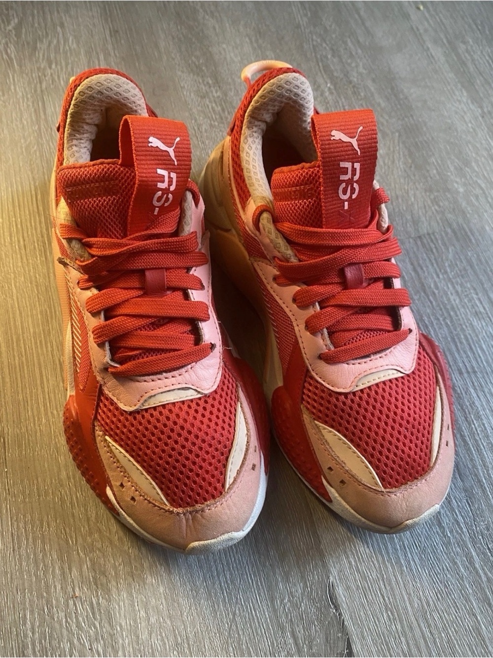 Puma Kids Red and Pink Athletic Sneakers